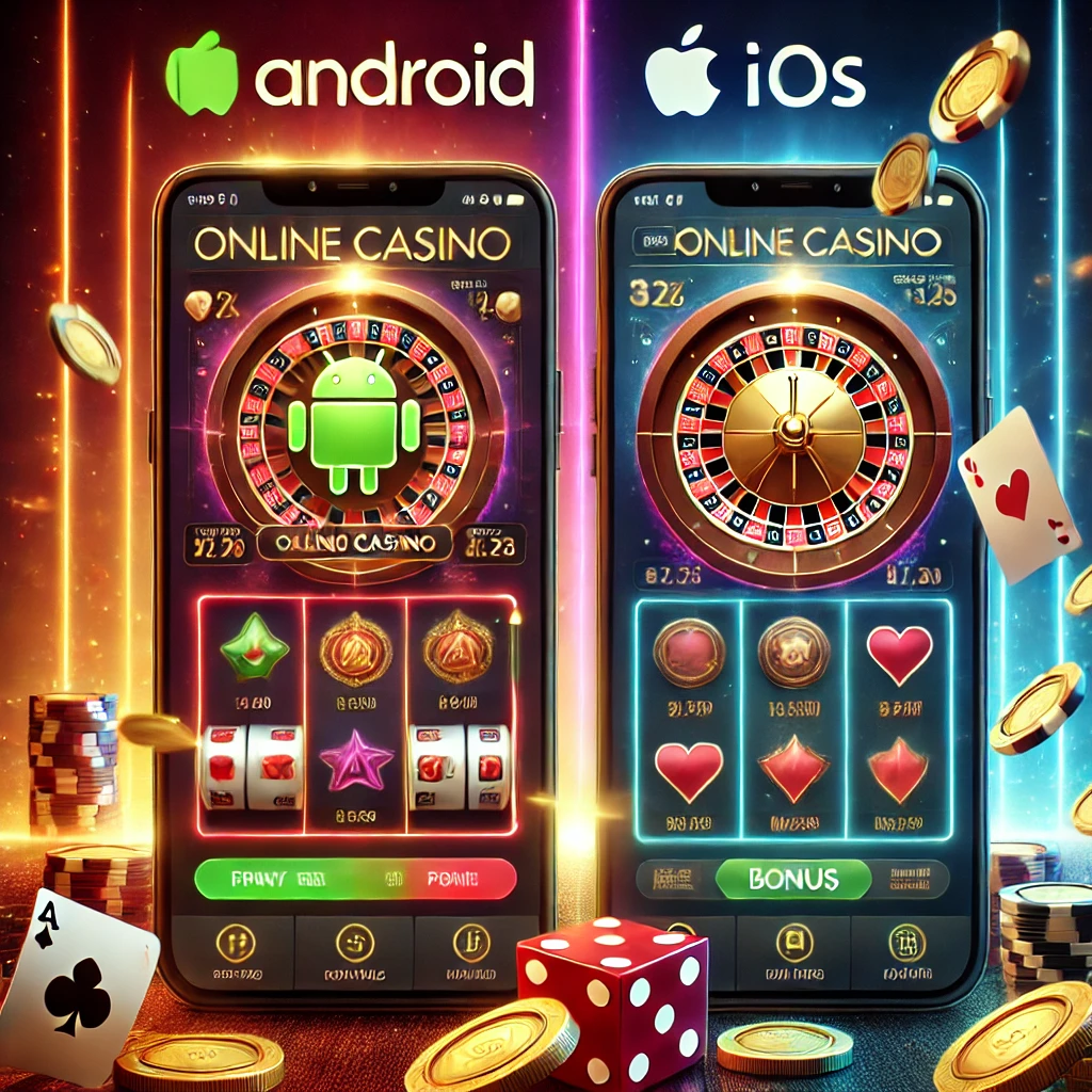 Android and iOS versions of an online Winbuzz Casino login app. 